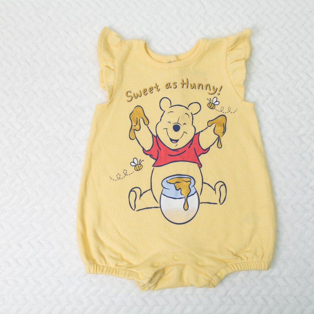 Winnie the Pooh “Sweet as Hunny” yellow onesie
